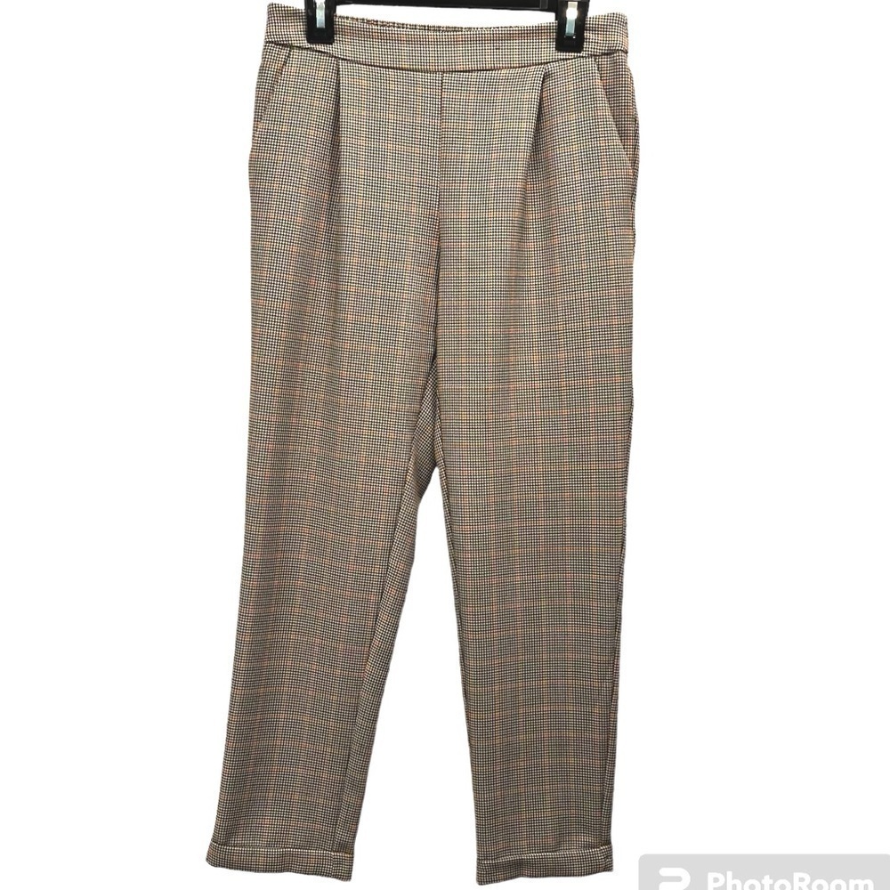 Pink and grey plaid trousers size 8
